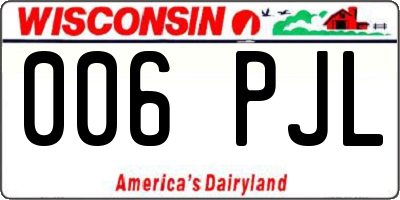 WI license plate 006PJL