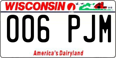 WI license plate 006PJM