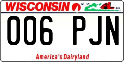 WI license plate 006PJN