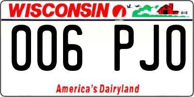 WI license plate 006PJO