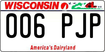 WI license plate 006PJP