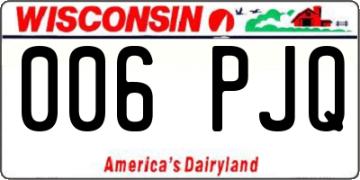 WI license plate 006PJQ