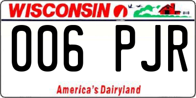 WI license plate 006PJR