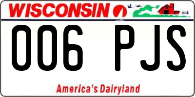 WI license plate 006PJS