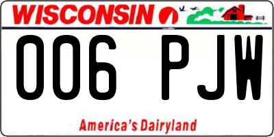 WI license plate 006PJW
