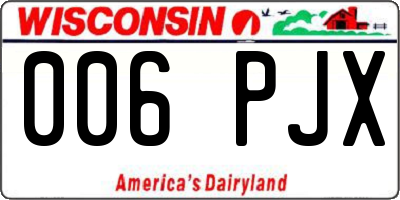 WI license plate 006PJX