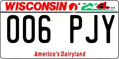 WI license plate 006PJY
