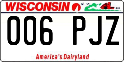 WI license plate 006PJZ