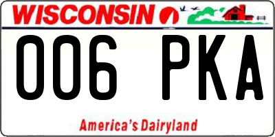 WI license plate 006PKA