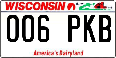 WI license plate 006PKB