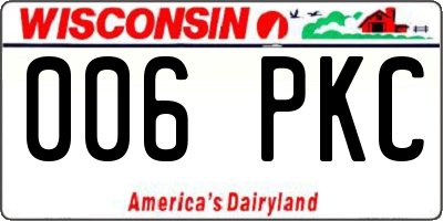 WI license plate 006PKC