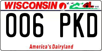 WI license plate 006PKD