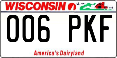 WI license plate 006PKF