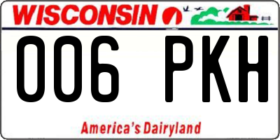 WI license plate 006PKH