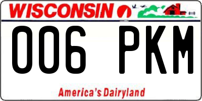 WI license plate 006PKM