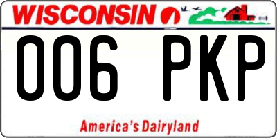 WI license plate 006PKP