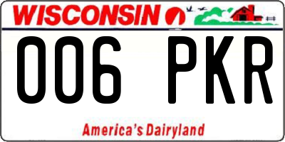WI license plate 006PKR