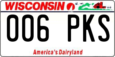 WI license plate 006PKS