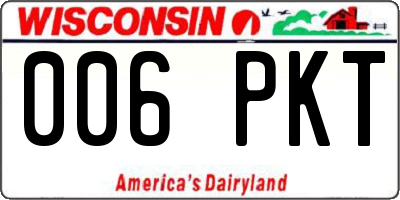 WI license plate 006PKT