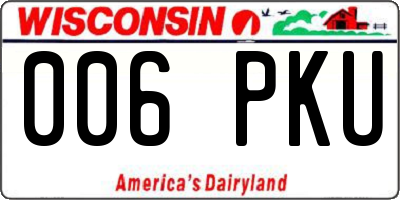WI license plate 006PKU