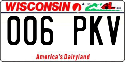 WI license plate 006PKV