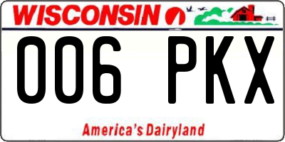 WI license plate 006PKX