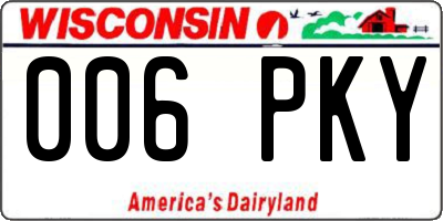 WI license plate 006PKY