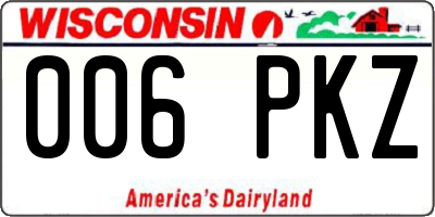 WI license plate 006PKZ