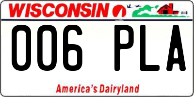 WI license plate 006PLA