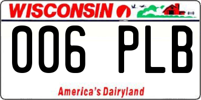 WI license plate 006PLB