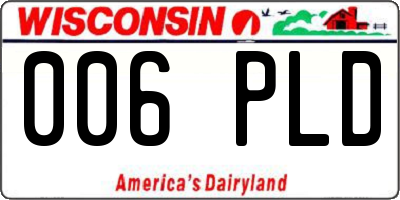 WI license plate 006PLD