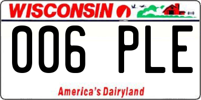WI license plate 006PLE
