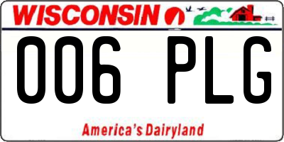 WI license plate 006PLG