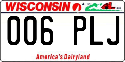 WI license plate 006PLJ