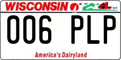 WI license plate 006PLP