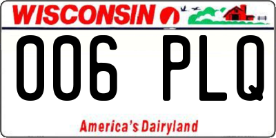 WI license plate 006PLQ