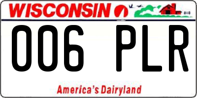 WI license plate 006PLR