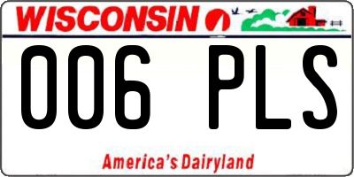 WI license plate 006PLS