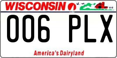 WI license plate 006PLX