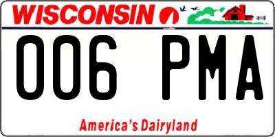 WI license plate 006PMA