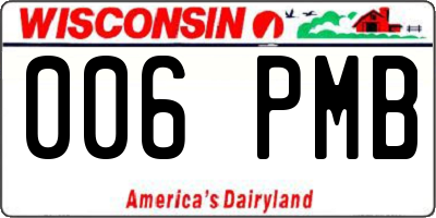WI license plate 006PMB