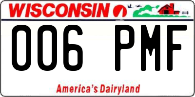 WI license plate 006PMF