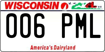 WI license plate 006PML