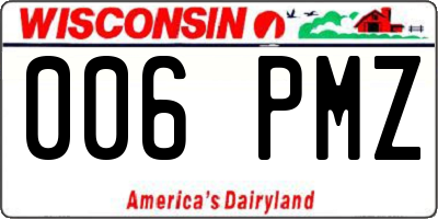 WI license plate 006PMZ