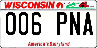 WI license plate 006PNA