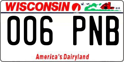 WI license plate 006PNB