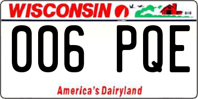 WI license plate 006PQE