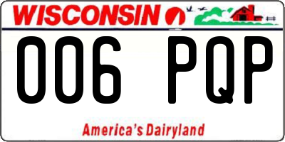 WI license plate 006PQP