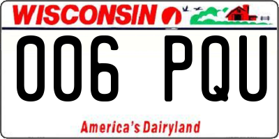 WI license plate 006PQU