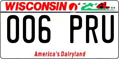 WI license plate 006PRU